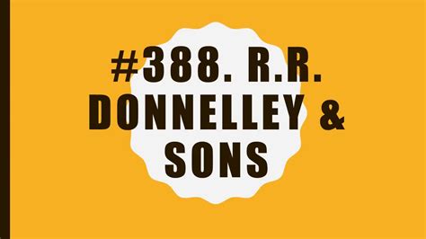 Donnelly and sons - At various times prior to 2014, R. R. Donnelley & Sons Company (“Donnelley”), other members of the Donnelley Controlled Group of Companies and Bowne & Co., Inc. (now renamed RR Donnelley Financial, Inc. after being acquired by Donnelley in 2010), maintained the following seven pension plans (among …